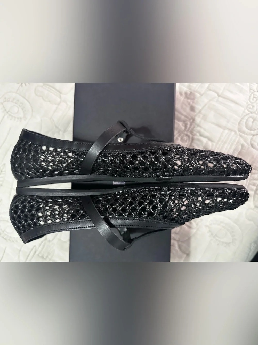 Ancient Greek Sandals Aerati Black Raffia Ballet Flats IT 40 / US 10 $380